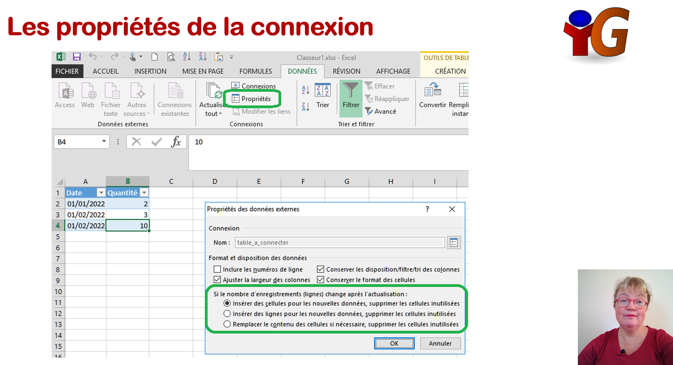 Excel connexions