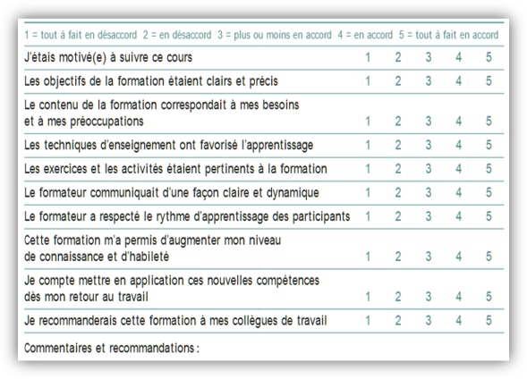 évaluer une formation