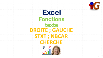 Excel fonctions texte : droite, gauche, stxt, nbcar, cherche - DCG (Diplôme Comptabilité et Gestion) - UE08 (Système d'Information et de Gestion)