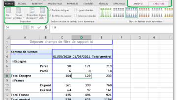 Excel Tableau Croisé Dynamique : Disposition
